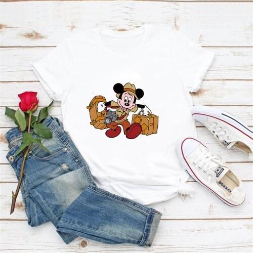 Graphic Tees For Women Summer New Fashion Short Sleeve Tshirts Mickey Mouse Printed Harajuku Streetwear Tee Shirts Tops