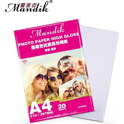 A4 20 sheets 180g 200g 230g premium cast coated glossy inkjet photo paper