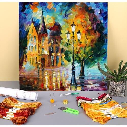 Old Part France Printed Canvas 11CT Cross Stitch DIY Embroidery Full Kit DMC Threads Needlework Sewing Hobby Promotions