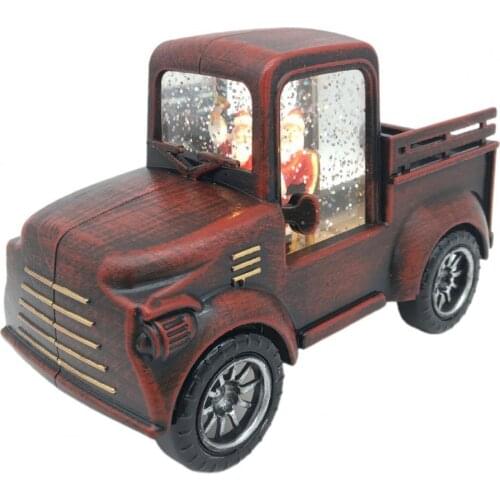 Pickup Trucks Toy Santa Figure Exquisite Workmanship Vintage Style LED Diecast Pickup Trucks Model for Christmas Decoration