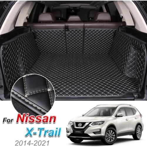 Custom Leather Car Trunk Mats For Nissan X-Trail 2014-2021 Rear Trunk Floor Mat Tray Carpet Cargo Liner Accessories