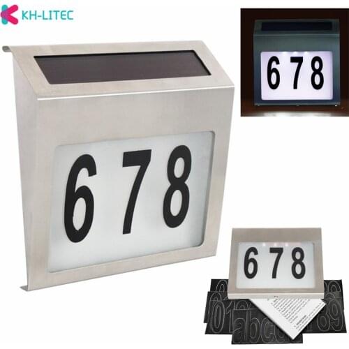 KHLITEC Outdoor Lighting Doorplate Solar Lamp Waterproof IP65 Led solar light Outdoor House Number Solar Apartment Number Light
