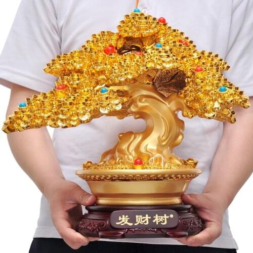 2020 BRING IN WEALTH OFFICE HOME SHOP COMPANY RECEPTION ROOM MONEY DRAWING MASCOT GOLDEN PACHIRA MONEY TREE FENG SHUI STATUE