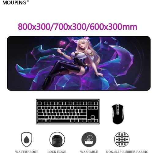 League of Legends Ahri Anime Mouse Pad Pink Gamer Keyboard Purple Gaming Accessories Desk Mat Computer Table Rugs DropShipping