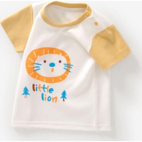 Summer Child T-Shirt Cotton Cartoon Cute Lion Boys and Girls Clothes