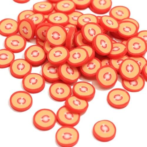 Love Miniature Tomato Polymer Clay Slices Vegetable Tomato Sprinkles Cabochons Tiny Pizza Toppings Slice