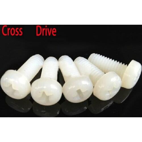 M3 Nylon screw Bolt M3*5 6 8 10 12 15 18 20 25 30 mm white Electrical Insulation,LED lighting,light weight toy airplane ship DIY