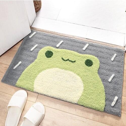 Cute Little Frog Door Mat Ding Room Bedroom Kitchen Floor Mat Anti-Slip Mat Home Hallway Balcony Carpet