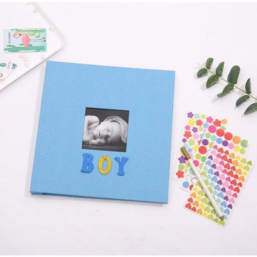 Male And Female Baby Growth Record Book Self-Adhesive Film Scrapbook Album Special Paper Cover Window Photo Album