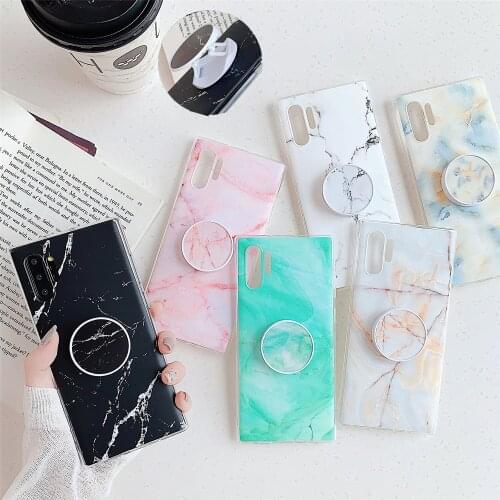 Bracket Matte Marble Soft Cover Case for Samsung GalaxyS20 Plus S10 Plus S10E S8 A50 A10 A20 A30 A70 M10 Note 9 10 S9 Plus Case
