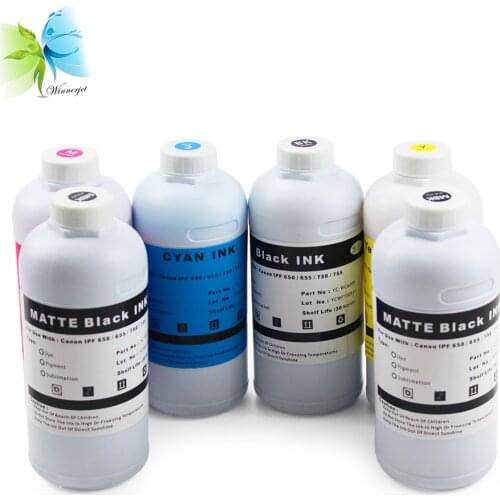 500ml PFI-102/104 Dye Ink Refill Kit Pigment Ink For Canon IPF 650 655 750 755 760 765 Printer