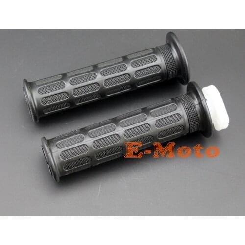 Black Grips Grip Set w/ FREE Throttle Cable Tube Sleeve For Yamaha MX Dirtbike Offroad Off Road