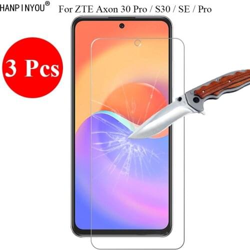 3 Pcs/Lot New 9H 2.5D Tempered Glass Screen Protector For ZTE Axon 30 / S30 / SE / Pro 6.67" Protective Film + Clean Tools