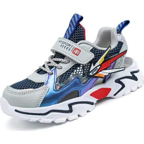 Boys' Shoes 2021 Super Western Style Korean Summer Style Frame Hollow Childrens Sports Shoes Mesh Medium And Large Childrens S