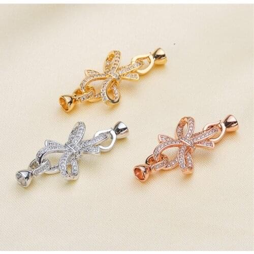 Wholesale DIY Natural Stones Beads Jewelry Making Accessories Silver/Gold/Rose Gold Metal Connector Clasps Findings