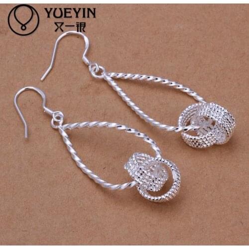 Wholesale silver plated Dangle earrings for women wedding jewelry Long Earrings kolczyki ornaments High quality