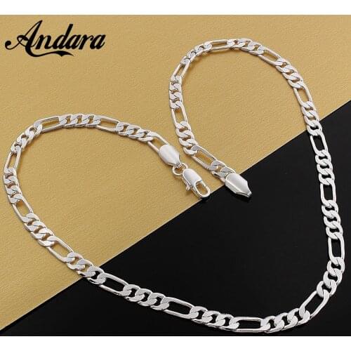 925 Silver Necklace Three Rooms One Ferrero Necklace Silver Chain Men&Women Silver Necklace Fashion Classic Jewelry 4MM