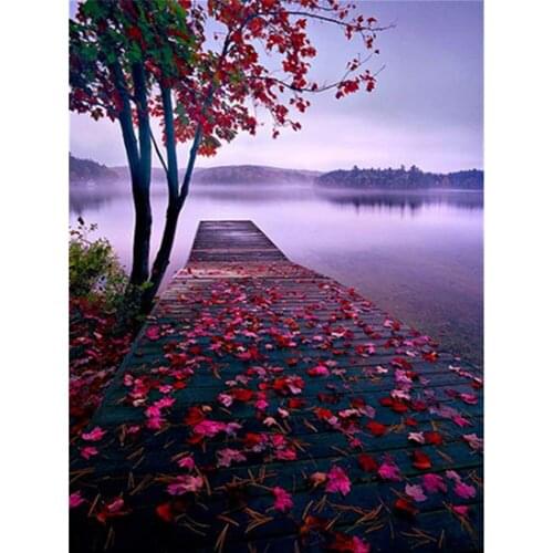 Landscape Nature Tree 14CT Cross-Stitch DIY Embroidery Complete Kit Sewing Handiwork Needlework Hobby Different Christmas Gift