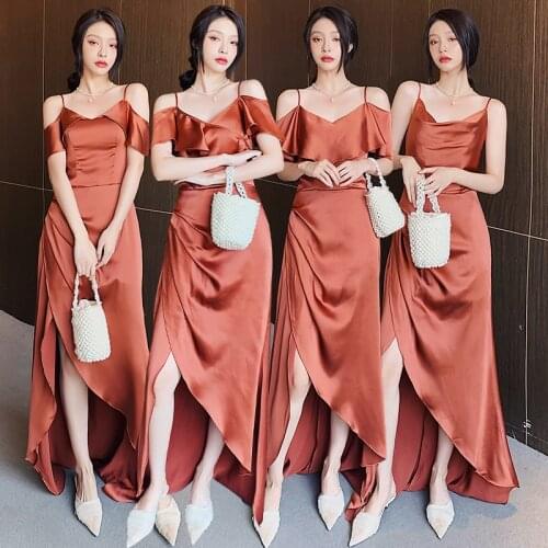 Bridesmaids Dresses Illusion Spaghetti Straps V-Neck A-Line Off The Shoulder Short Pleat Jersey Women Wedding Party Gown E224