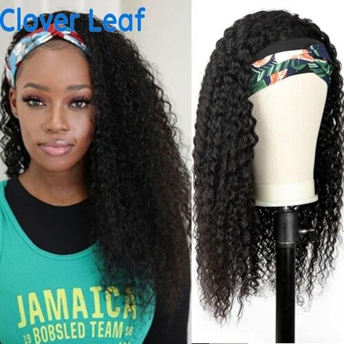 Head Band Wig Curly Headband Wig 150% Remy Brazilian Headband Wig Human Hair Kinky Curly Headband Wigs Free Headbands For Women