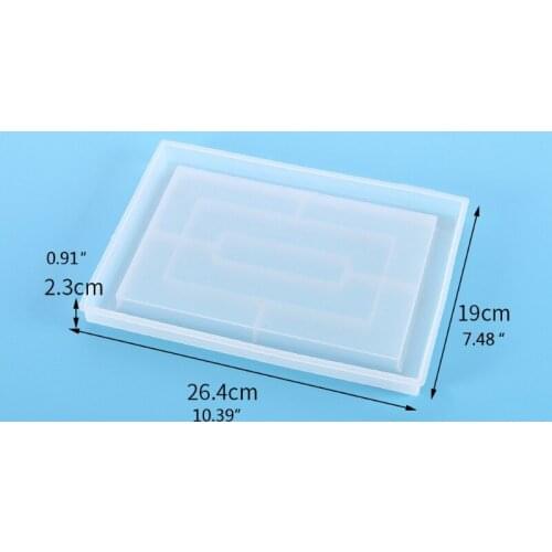 Rectangle Flower Pot Tray Epoxy Resin Mold Storage Plate Dinner Dish Tray Mold Large Plate Resin Casting Mold Craft Tool