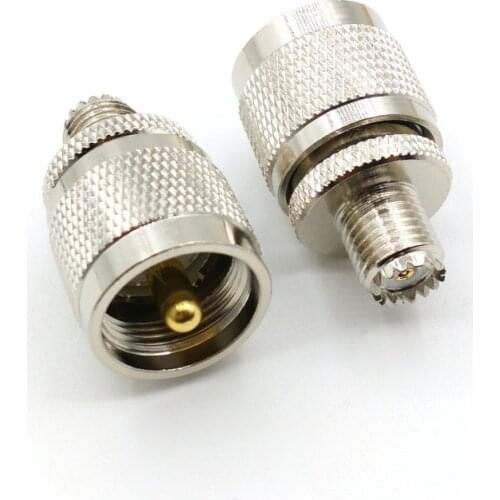 1PCS UHF CONNECTOR Mini UHF female MINI UHF jack to UHF male plug PL-259 RF Connector