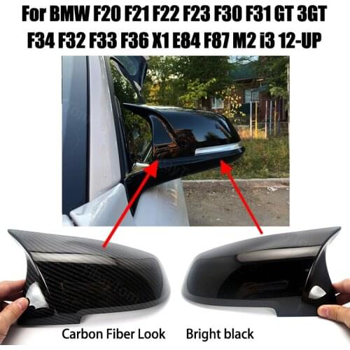 Replacement Rearview Side Horn Carbon Fiber Pattern Mirror Cover Caps Shell for BMW F20 F21 F22 F23 F30 F31 F32 F33 F34 F87