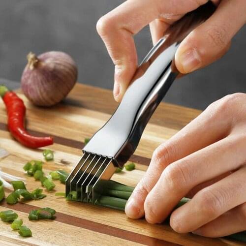 Stainless Steel Scallion Cutter Onion Slicer Vegetable Shredder Knife Green Onion Cutter Slicer Kitchen Tools Cooking Gadgets