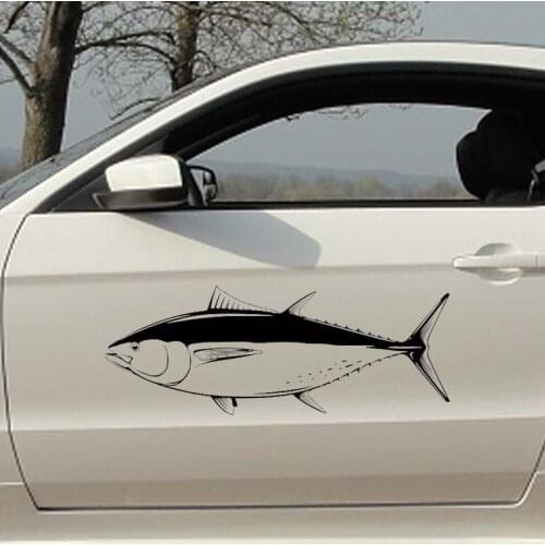 Bluefin Tuna Fish Car Sticker Fish Decal Hand draw Fuel Tank Cover Door Window Trunk Helmet for Volkswagen VW decor