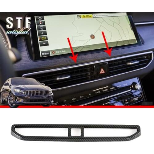 Carbon Fiber Style Interior Center Air-Condition Vent Outlet Cover Trim For Kia K7 Cadenza 2019 2020