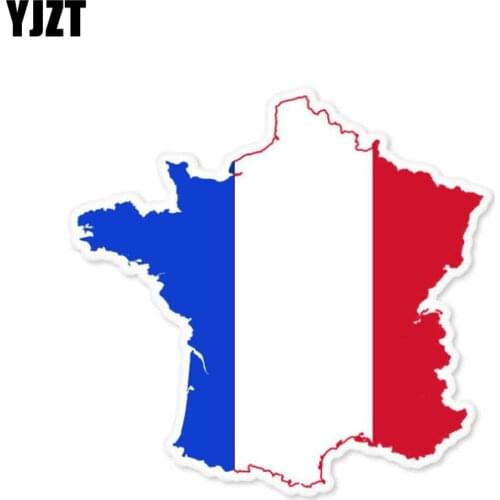 YJZT 11.1CM*10.7CM France Map Flag Car Sticker Accessories Window Decal 6-0809