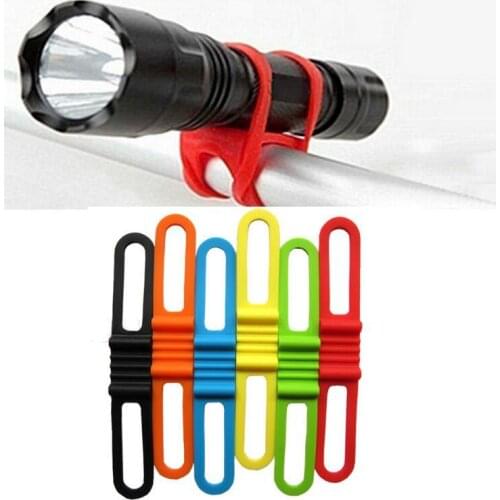 1pc Cycling Light Holder Bicycle Handlebar Silicone Strap Band Phone Fixing Elastic Tie Rope Bicicleta Torch Flashlight Bandages