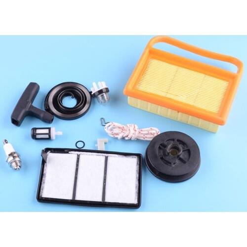 12pcs Fuel Air Filter Spark Plug Primer Bulb Handle Pull Cord Service 4238 140 4401 Kit Fit For Stihl TS410 TS420 Cut Off Saw