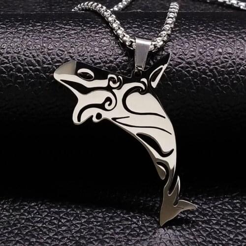 2021 Shark Stainless Steel Charms Necklaces for Women Fish Silver Color Necklaces Pendants Jewelry colar gargantilha N967S02