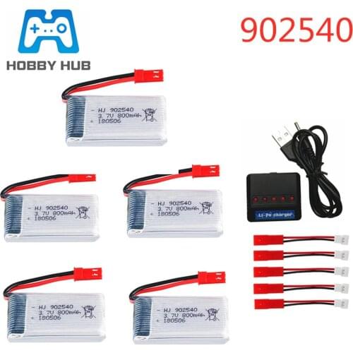 902540 3.7V 800mAh Lipo Battery For MJX R/C X400 X500 X800 HJ819 X25 Battery RC Quadcopter Drone Spare Part 3.7 v battery jst