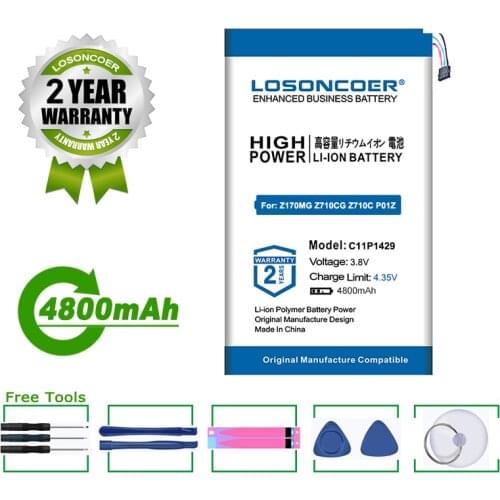 LOSONCOER Battery Z170CG 4800mAh C11P1429 Battery For ASUS ZENPAD C 7.0 c7.0 Z170MG Z710CG Z710C P01Z P01Y Z170C