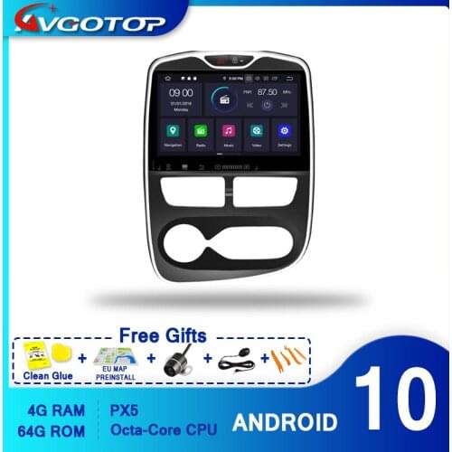AVGOTOP Android 10 4GB+64GB CAR DVD PLAYER for RENAULT CLIO 2015 Carplay IPS HD Screen NAVIGATION