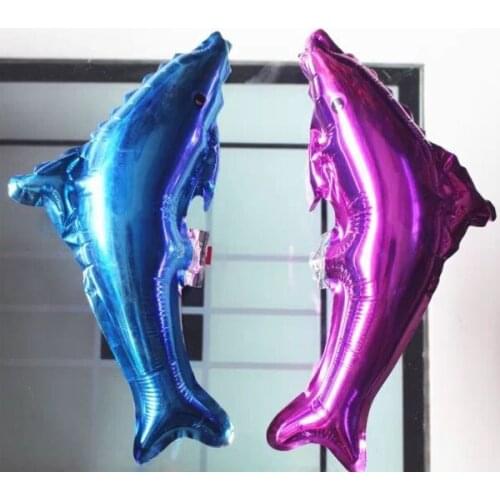 Free shipping 50pcs Baby showers Birthday party decorations Dolphin foil balloons Baby toy Globo size 10inch wholesale