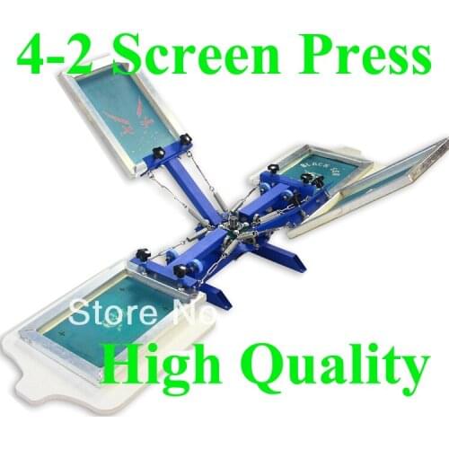 FAST and FREE shipping! 4 color 2 station silk screen printing kit t-shirt printer press equipment stretched frame squeegee