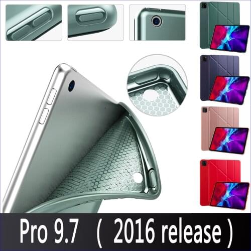 Case For 2016 Apple iPad Pro 9.7 inch A1673`1674`A1675, PU leather+TPU soft silicone CASE-intelligent sleep wake up thin