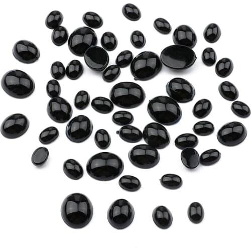 Black Plastic Safety Eyes Acrylic Oval Half Round Beads Children Kids Bear Doll Toys Animal Nose DIY Crafts Sewing Accessories