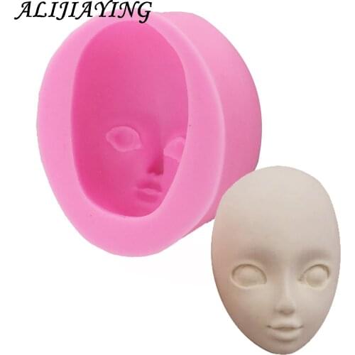 Baby Face Silicone Mold Chocolate Polymer Clay Craft Molds Handmade Craft Dolls girl Face Sugar craft Mould Baking Tools D0947