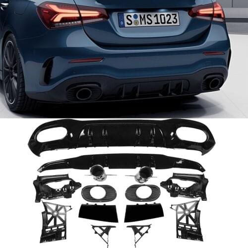 Rear Bumper Diffuser Muffler Exhaust Splitter Spoiler Fin for Mercedes W177 A35 AMG A200 A180 A220 A250 Sedan Hatchback 2019