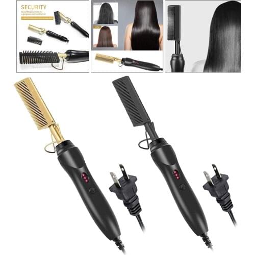 Electric Hot Comb Hair Straightener 392℉ Temperature Setting Suitable for Home Use and Professional Hairdressing Salon Use