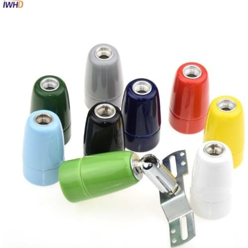 IWHD Ceramics Douille E14 Socket Bulb Holder For Table Pendant Light Soquete Fitting E14 Lamp Holder Base CE UL