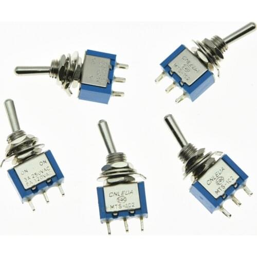 KAISH 10x SPDT Guitar Mini Toggle Switch 2-Position ON/ON 3 PIN Car/Boat Switches