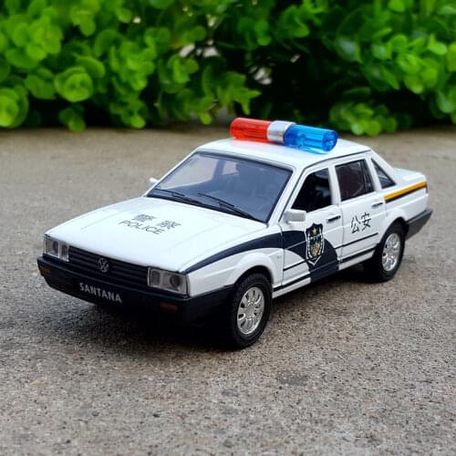 High Simulation Exquisite Diecasts&Toy Vehicles: JACKIEKIM Car Styling Volkswagen Santana Police CCar 1:32 Alloy Diecast Model