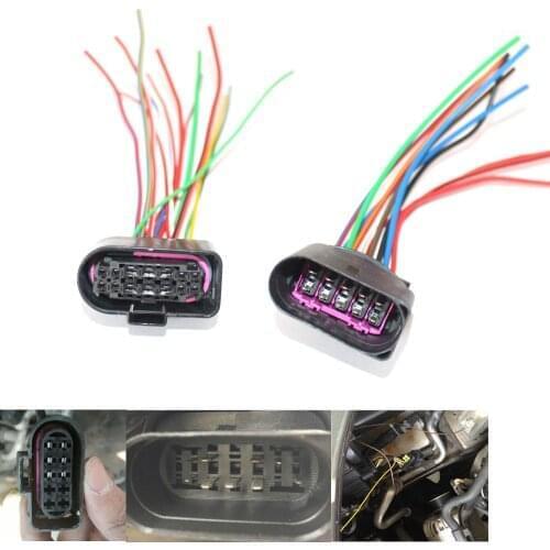 HID Xenon Headlight 10 to 14 Pin Connector Adapter Fit for AUDI A8 VW Golf 6 MK6