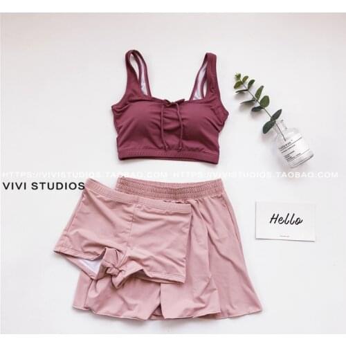 New Solid Maillot De Bain Tankini Swimsuit Female Temperament Three-piece Conservative Summer Bathing Suits Biquini