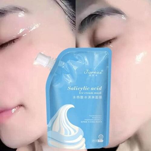 Salicylic Acid Ice Cream Mask Deep Skin Cleaning Pore For Women Face Moisturizing Blackhead Whitening Mask Shrink Rem